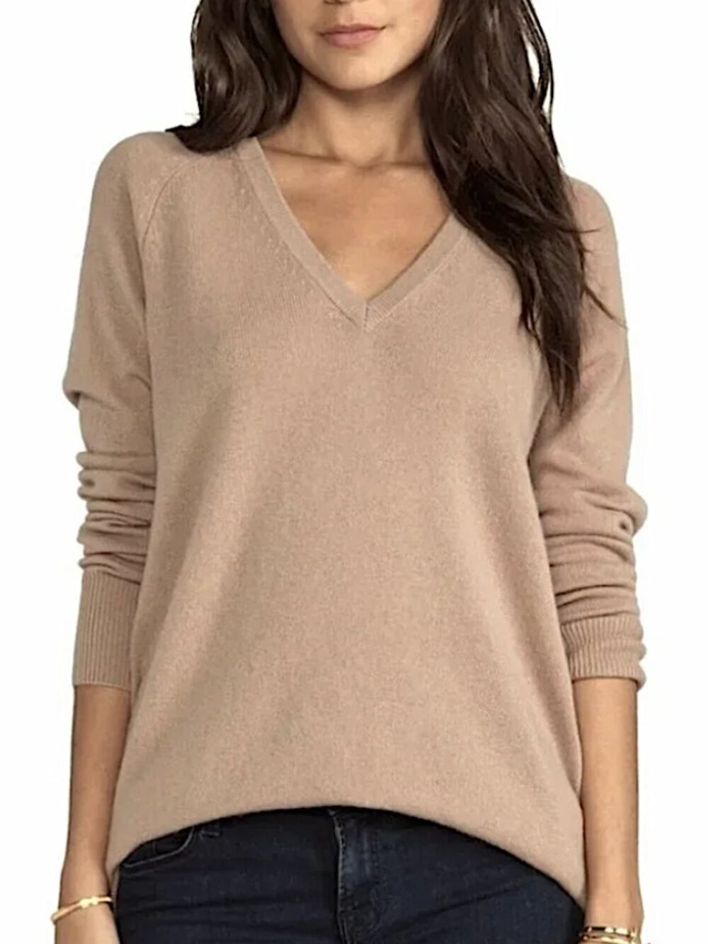 EQUIPMENT FEMME Asher Cashmere Tunic Sweater S Taupe